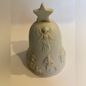 Vintage Bisque Christmas Bell by Roman, Inc